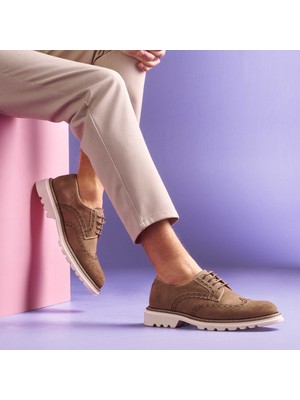 Tergan Bej Hakiki Süet Deri Erkek Casual Ayakkabı - E25I1AY57306-B79