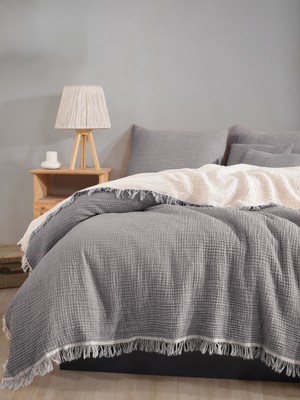 Luxtex 4 Kat Müslin Yatak Örtüsü, Koltuk Örtüsü, Battaniye, Tv Battaniyesi,3 Farklı Boy