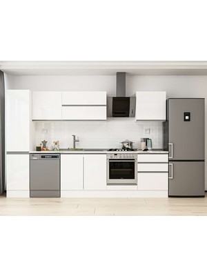 Alvinka 315X210 cm High Gloss Mutfak Dolabı MB-E90B45S60-2 Beyaz - Suntalam