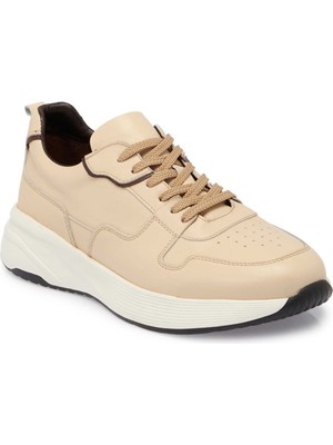 Tergan  Bej Hakiki Deri Erkek Sneaker - E25I1AY57226-A25