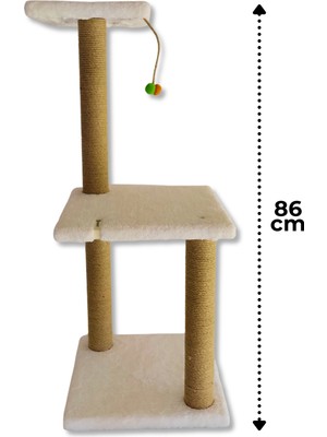 AmbarPet İki Katlı 86 cm Beyaz Kedi Tırmalama Tahtası