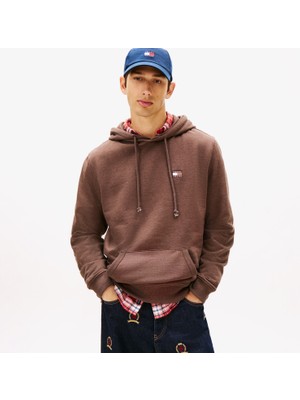 Tommy Hilfiger Jeans Reg Badge Erkek Kahverengi Sweatshirt.gw1