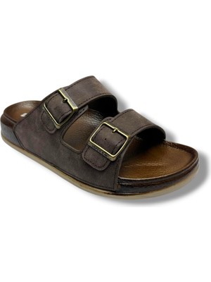 Witta 55201-26 Deri Çift Bant Anatomik Terlik 36-40