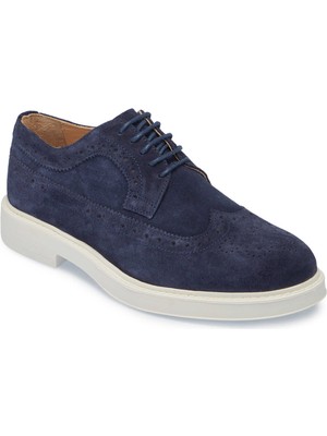 Tergan Lacivert Hakiki Süet Deri Erkek Casual Ayakkabı - E25I1AY57238-D44