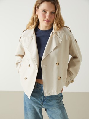 Lc Waikiki Yeni Sezon Ceket Yaka Oversize Kadın Trençkot