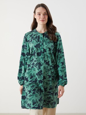 Lc Waikiki Yeni Sezon Hakim Yaka Çiçekli Kadın Tunik