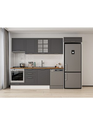 Alvinka 310X220 cm Mbr_c Mutfak Dolabı Antrasit - Suntalam
