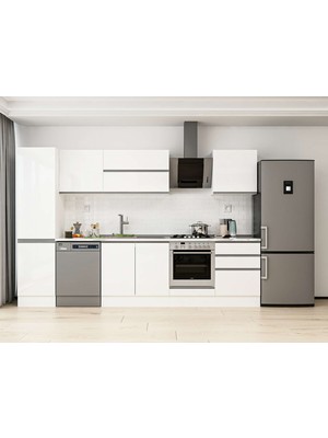 Alvinka 320X210 cm High Gloss Mutfak Dolabı MB-E90B50S60-2 Beyaz - Mdf