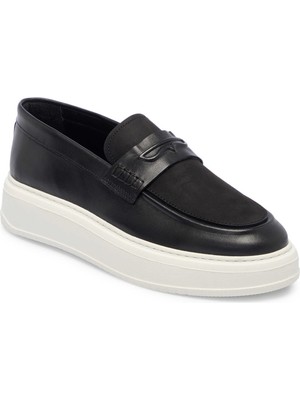 Tergan Siyah Hakiki Deri Erkek Loafer - E25I1AY57234-B31