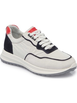 Tergan Beyaz Deri-Tekstil Erkek Sneaker - E25I1AY57287-T72