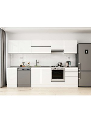 Alvinka 315X210 cm High Gloss Mutfak Dolabı M-E90S45S60-1 Beyaz - Mdf