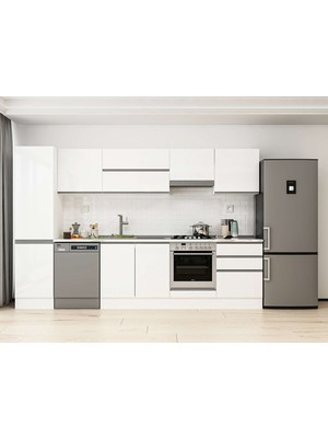 Alvinka 310X210 cm High Gloss Mutfak Dolabı MB-E80B50S60-1 Beyaz - Mdf