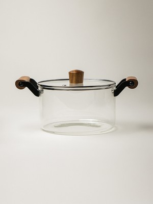 Minihol Muse Akasya Kulplu Cam Tencere (3.5 L)