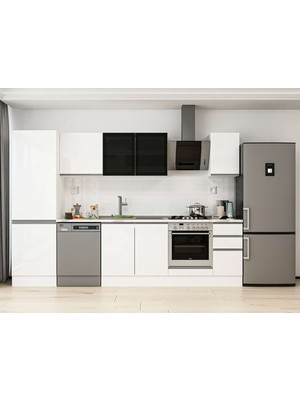 Alvinka 310X210 cm High Gloss Mutfak Dolabı MB-E90B60S40-3 Beyaz - Mdf