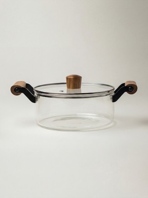 Minihol Muse Akasya Kulplu Cam Tencere (2.5 L)