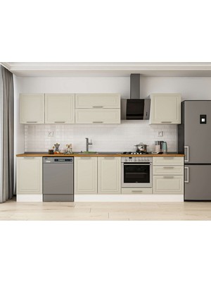 Alvinka 320X210 cm Klasik Mebran Mutfak Dolabı M-E90S50S60-2 Kumtaşı - Suntalam