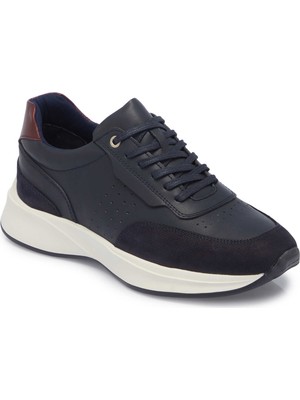Tergan Lacivert Hakiki Deri Erkek Sneaker - E25I1AY57217-J5S
