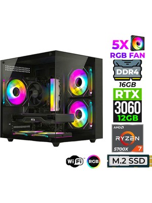 Xaser Mage X90 Ryzen 7 5700X 16GB Ram 512GB M.2 Nvme SSD 12GB RTX3060 Oyuncu Tavsiye Sistem