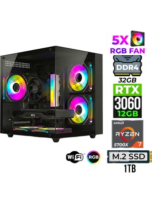 Xaser Mage X110 Ryzen 7 5700X 32GB Ram 1tb M.2 Nvme SSD 12GB RTX3060 Oyuncu Tavsiye Sistem