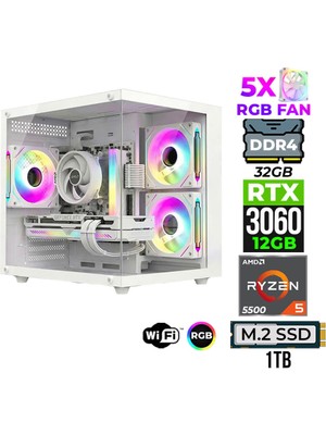 Xaser Mage X40 Ryzen 5 5500 32GB Ram 1tb M.2 Nvme SSD 12GB RTX3060 Oyuncu Tavsiye Sistem