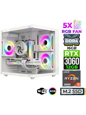 Xaser Mage X20 Ryzen 5 5500 16GB Ram 512GB M.2 Nvme SSD 12GB RTX3060 Oyuncu Tavsiye Sistem