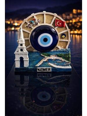 Kemer Temalı Nazar Boncuğu Biblo | Ofis Masa Üstü Dekor & Şık Hediyelik (12×11 Cm)