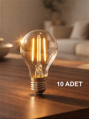 Orbus F60 4.8W Clear Ampul Sarı Işık E27 600LM 10LU