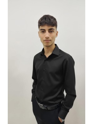 Senior Erkek Likralı Pamuk Saten Gömlek