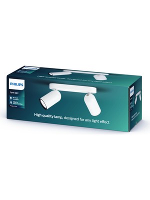 Philips Myliving Pongee Tavan/duvar 2'li Beyaz Spot Lamba GU10 Duy (Ampul Birlikte Verilmez)