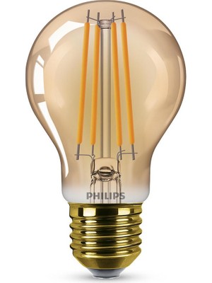 Philips LED Classic Amber Filament Ampul 7W 470 Lum 1800K Koyu Sarı Işık A60 E27 (40W)