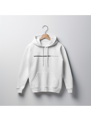 Whatever Baskılı Unisex Standart Fit Kapüşonlu Şardonlu Pamuklu Sweatshirt