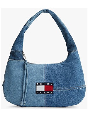Tommy Hilfiger Kadın Tjw Denim Patchwork Omuz Çantası