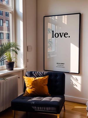 Fuart.Co Klasik Love Kişiye Özel Poster Aşk Temalı Sevgililer Günü Posteri (Çerçevesiz) Love