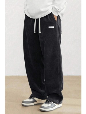Genius Store Genıus Erkek Pantolon Fitilli Kadife Bol Paça Oversize Pantolon