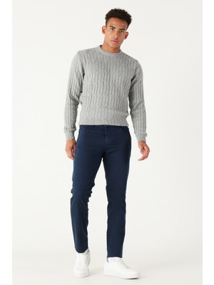 Altınyıldız Classics Erkek Lacivert 360 Derece Her Yöne Esneyen Rahat Slim Fit Pantolon