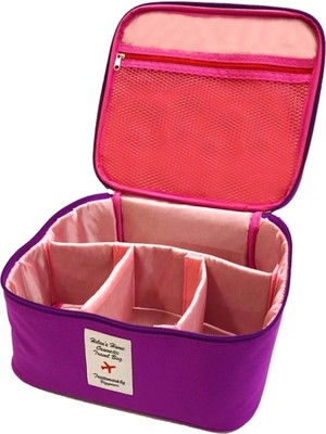 Helen's Home Kozmetik Makyaj Çantası Tutma Kollu Seyahat Seti Makyaj Aksesuarları Düzenleyici 24X21X11 cm