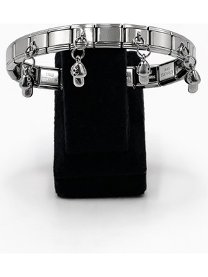 Pangu Mantar Figürlü Gümüş Renk Çelik Charm Bileklik