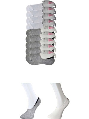 MTM My The Mall Giyim Gri ve Beyaz Kadın Babet Çorap 9 Çift