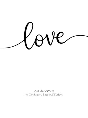 Fuart.Co Kişiye Özel Love Aşk Temalı Sevgililer Günü Posteri (Çerçevesiz) Love