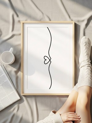 Fuart.Co Kalp Çizgisi Aşk Temalı Sevgililer Günü Posteri (Çerçevesiz) Love