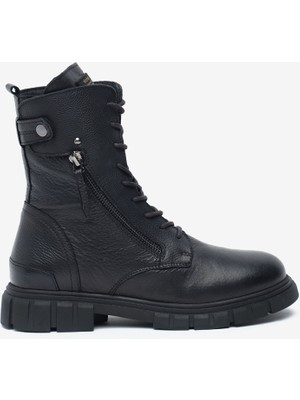 Greyder Kadın Siyah Hakiki Deri Military Bot 5K2UB32720