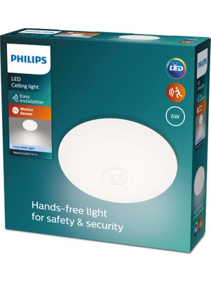 Philips Mauve Hareket Sensörlü Yuvarlak Tavan Lambası 6W 4000K Gün Işığı