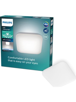 Philips Mauve Kare Tavan Lambası 12W 4000K Gün Işığı