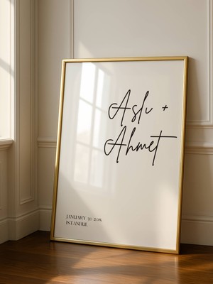 Fuart.Co Kişiye Özel Çift Posteri Aşk Temalı Sevgililer Günü Posteri (Çerçevesiz) Love
