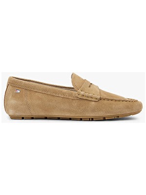 Tommy Hilfiger Kadın Flag Soft Süet Loafer