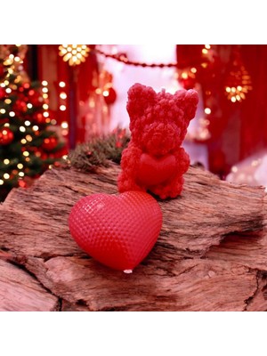 Celestia Sevgililer Günü Ayıcık ve Kalp Mum