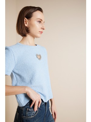 Avrile Kalp Detaylı Triko Bluz