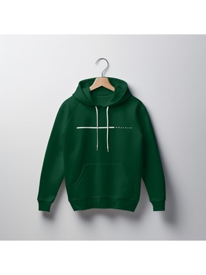 Whatever Baskılı Unisex Standart Fit Kapüşonlu Şardonlu Pamuklu Sweatshirt