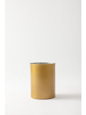 Güleç Yapay Çiçek Metal Saksı Gold 30*40