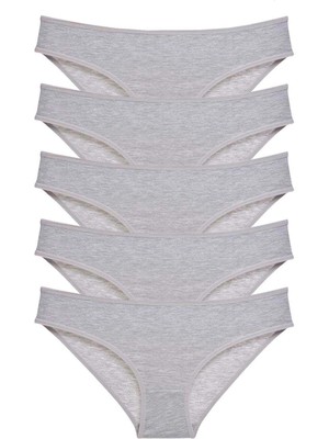 MTM My The Mall Giyim 5 Adet Süper Eko Set Likralı Kadın Slip Külot Gri